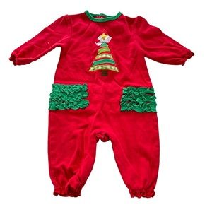 Zubels Christmas Tree Ruffle Romper